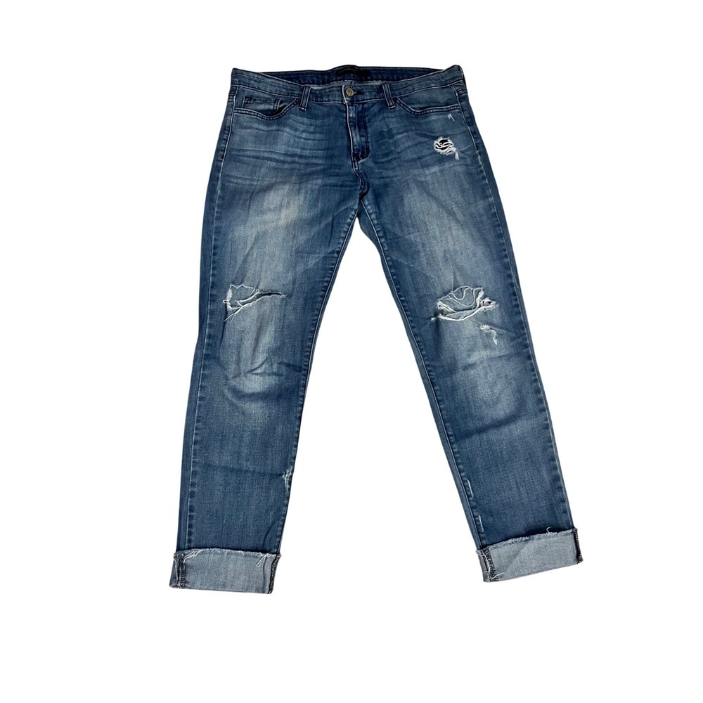 Flying Monkey Platinum Distressed Medium Wash Cuffed Jeans Size 30 Skinny Denim